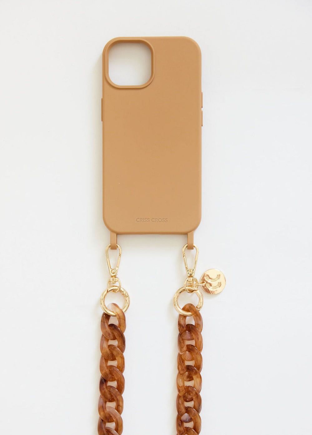 Bundles - Cases with Acrylic Chains for IP 15 in beige with detachable chain.