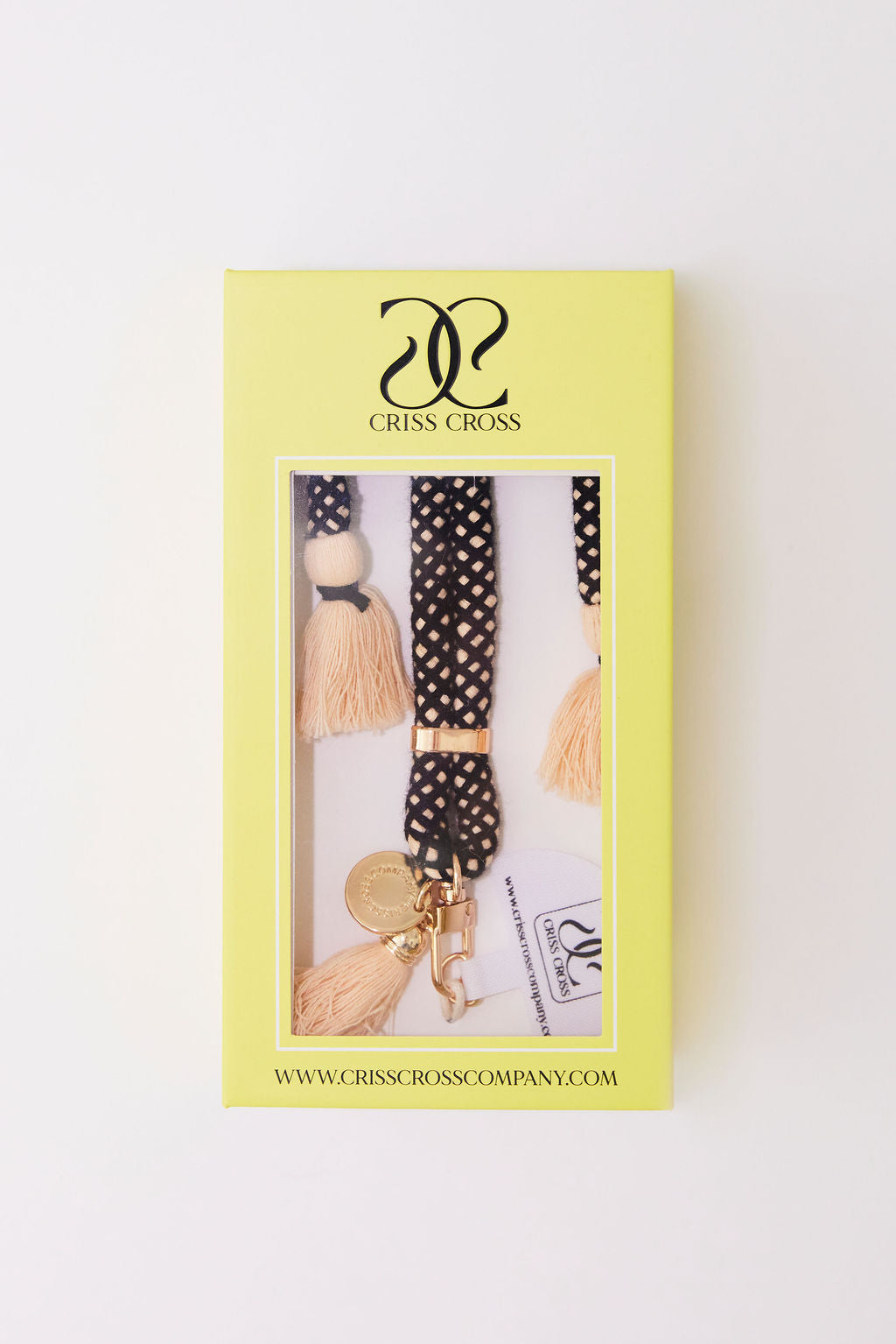 Cotton phone straps with universal adapter in packaging, adjustable to 60 inches.