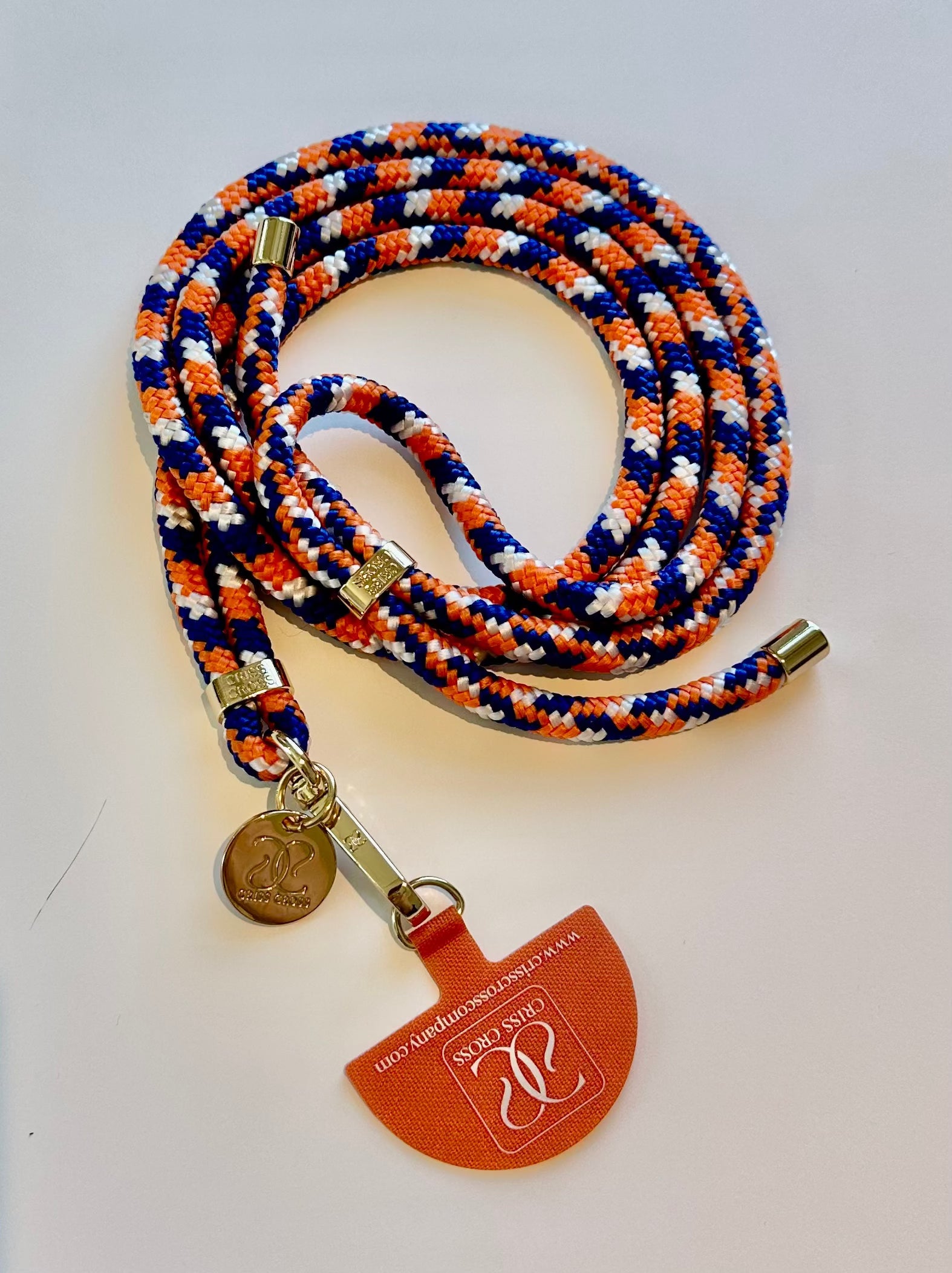 Adjustable team phone straps with universal adapter and carabiner in multiple colors
